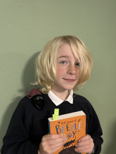 Child with Beetle Boy book.